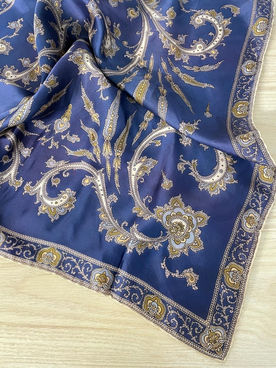 vintage hand - rolled edge satin scarf - good market thrift store