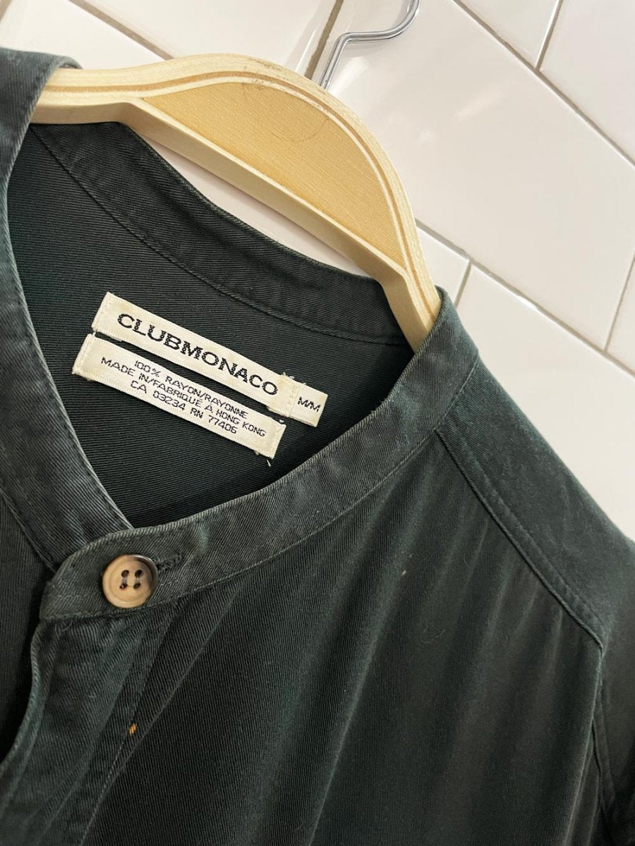 vintage 90s club monaco rayon button down shirt - good market thrift store