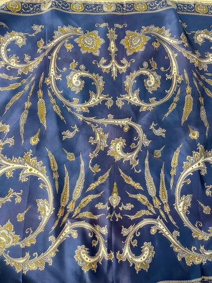 vintage hand - rolled edge satin scarf - good market thrift store