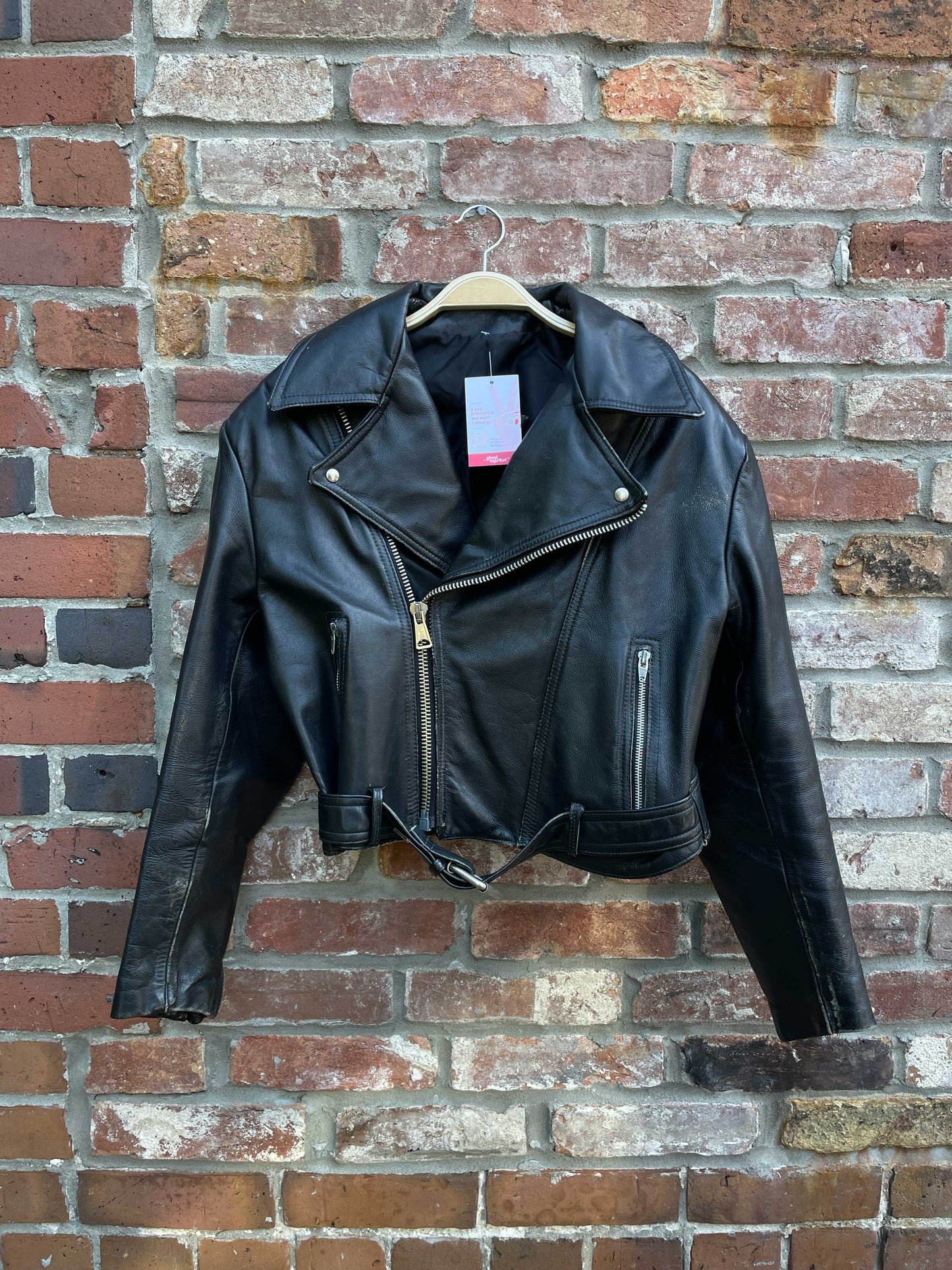 vintage leather by chf biker jacket