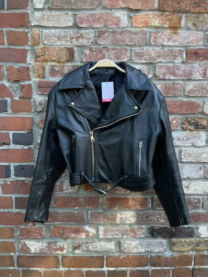vintage leather by chf biker jacket