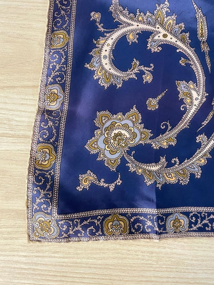 vintage hand - rolled edge satin scarf - good market thrift store