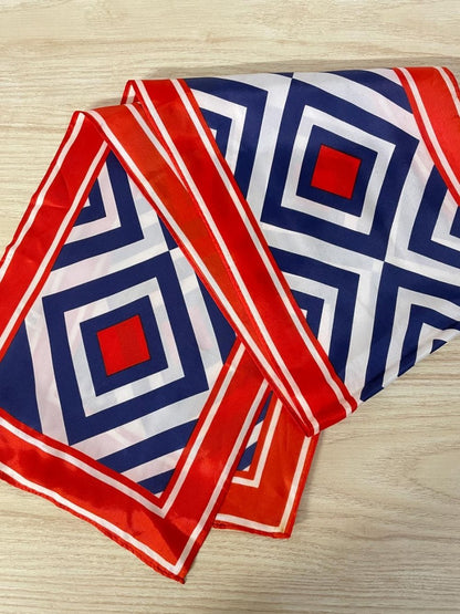 vintage japan diamond long satin scarf - good market thrift store