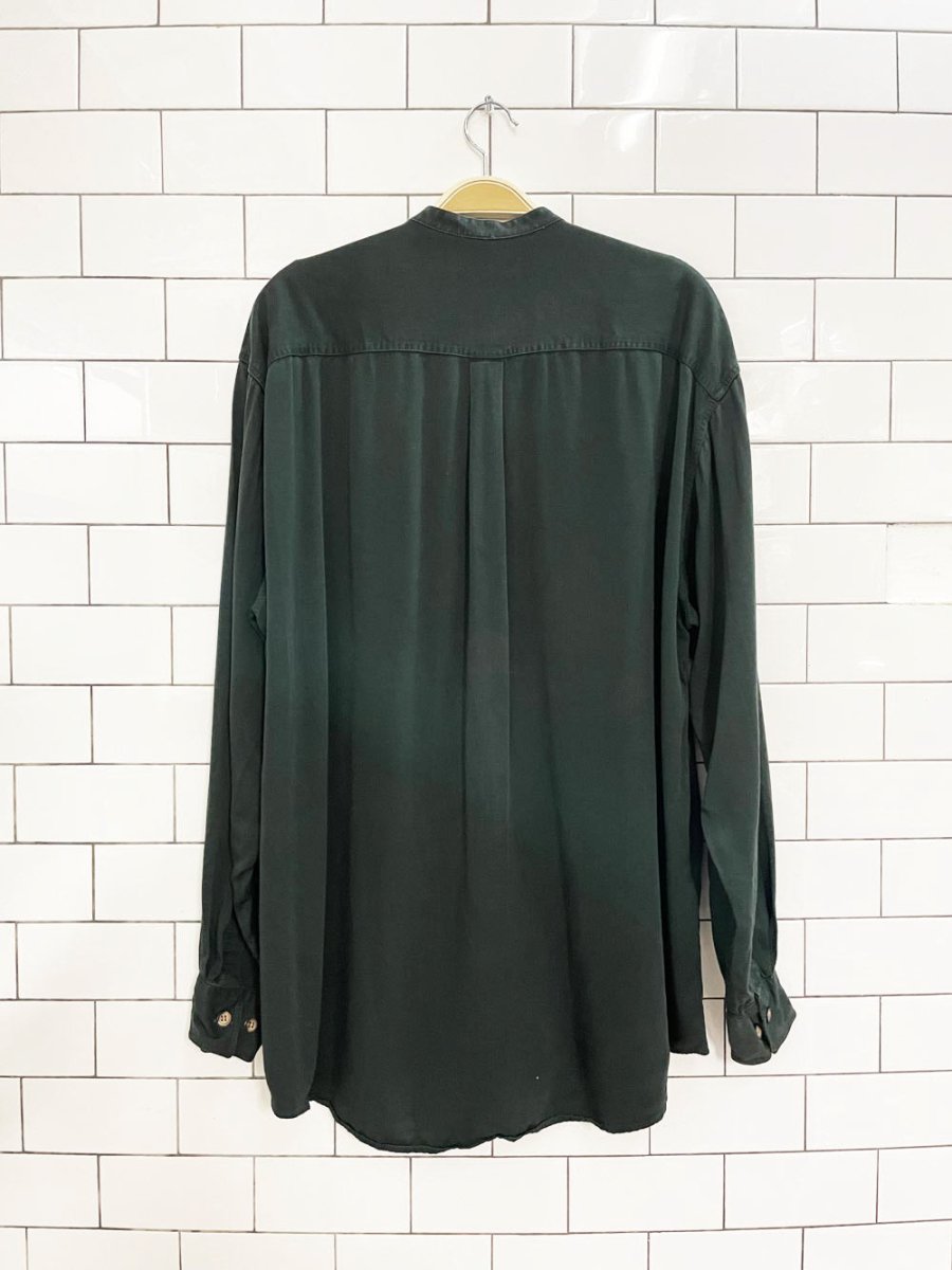 vintage 90s club monaco rayon button down shirt - good market thrift store