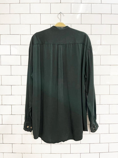 vintage 90s club monaco rayon button down shirt - good market thrift store