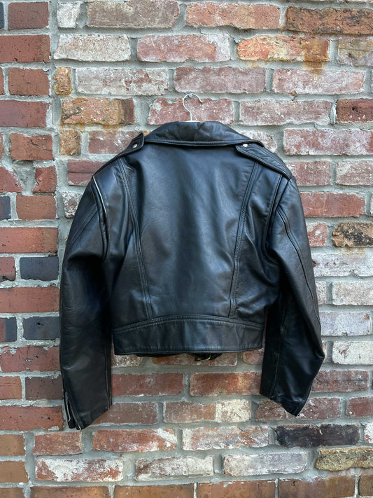 vintage leather by chf biker jacket