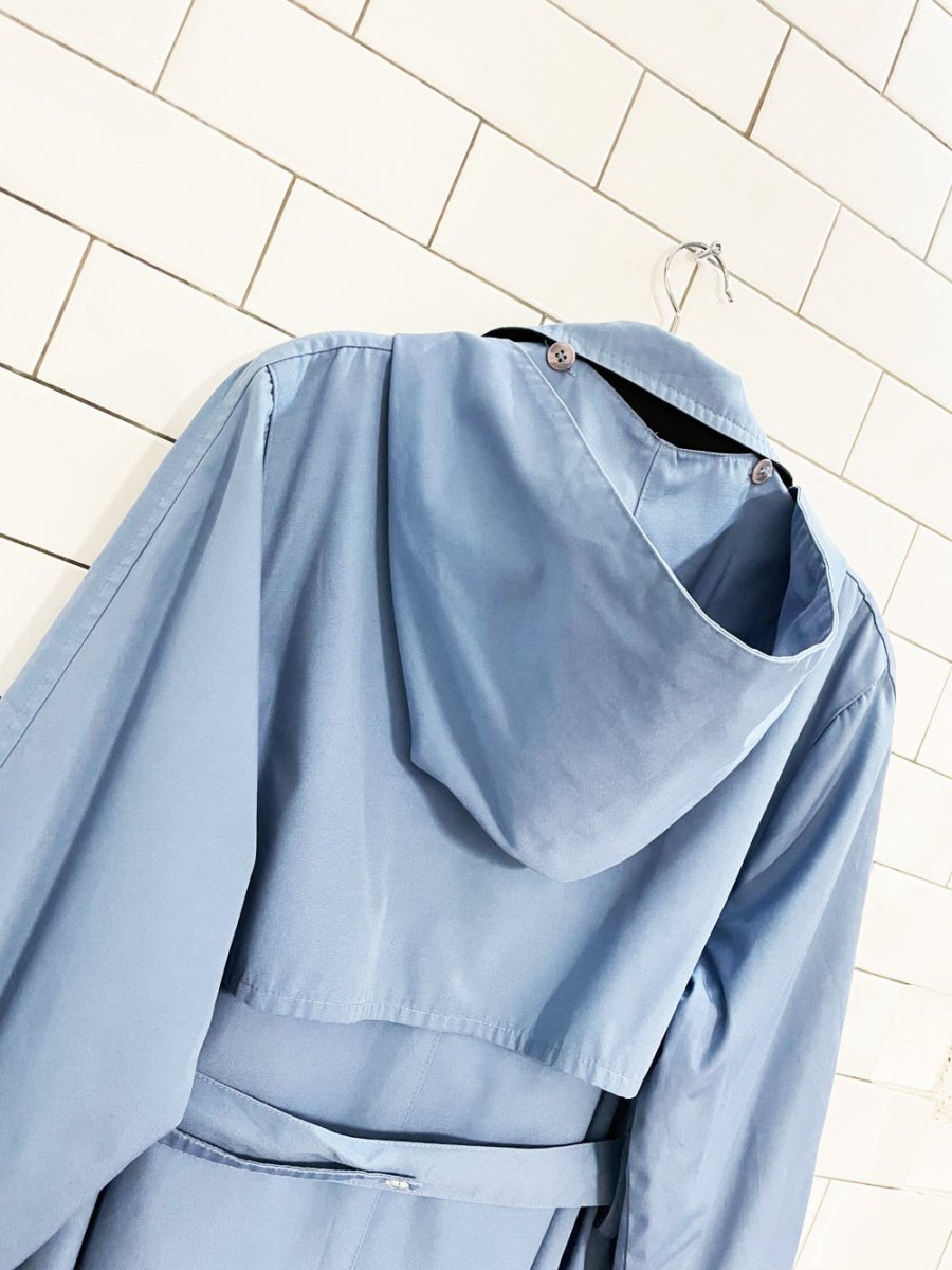 vintage 90s cambridge hooded belted trench coat - good market thrift store