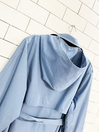 vintage 90s cambridge hooded belted trench coat - good market thrift store