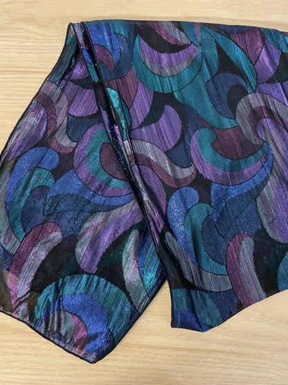vintage metallic swirl long scarf - good market thrift store
