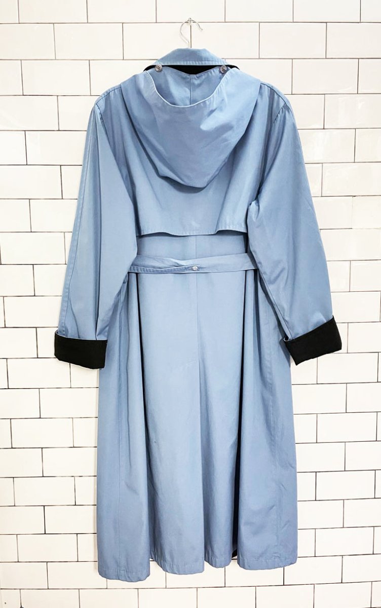 vintage 90s cambridge hooded belted trench coat - good market thrift store