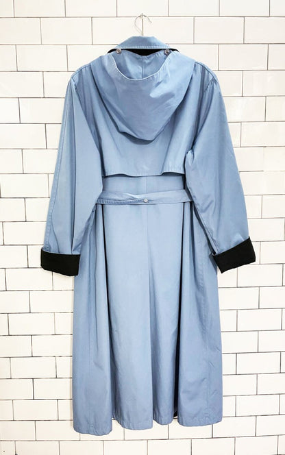 vintage 90s cambridge hooded belted trench coat - good market thrift store