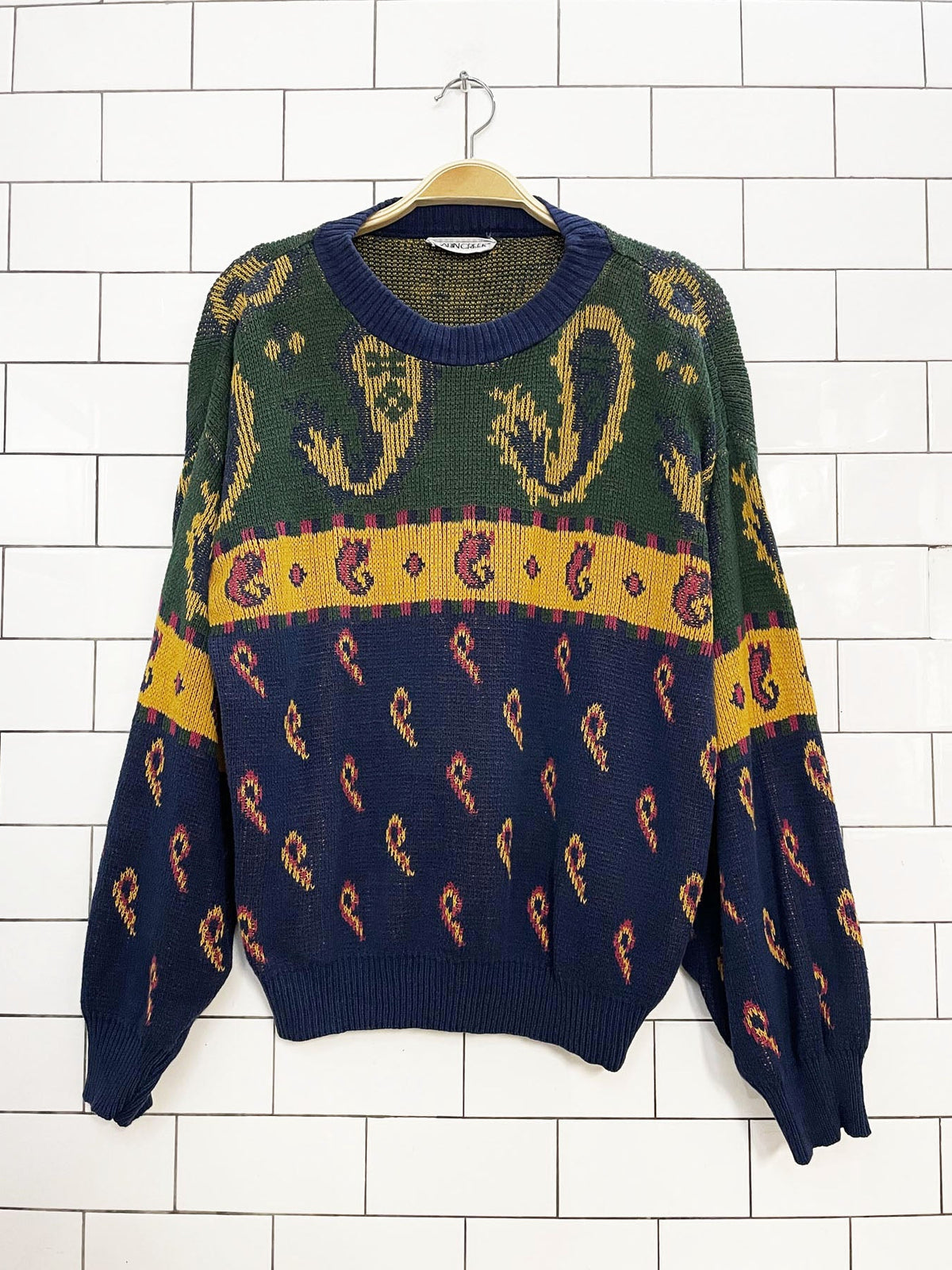 vintage 90s cabin creek paisley bandana soft knit sweater