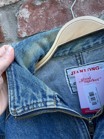 vintage jianlong denim bomber jacket