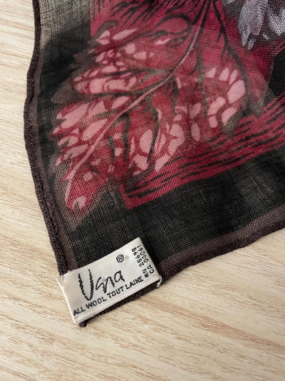 vintage vera floral light wool xl scarf - good market thrift store
