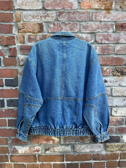 vintage jianlong denim bomber jacket