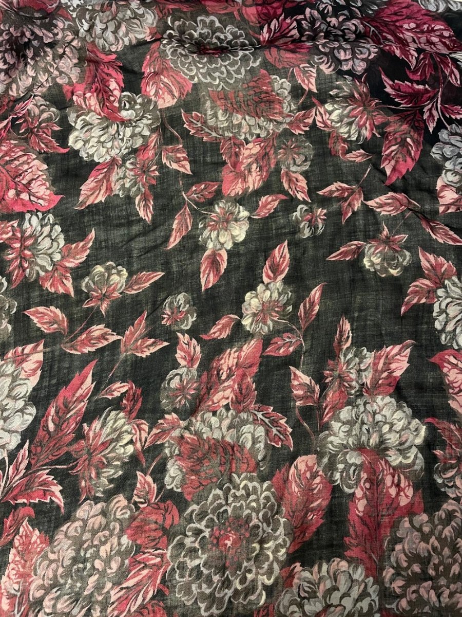 vintage vera floral light wool xl scarf - good market thrift store
