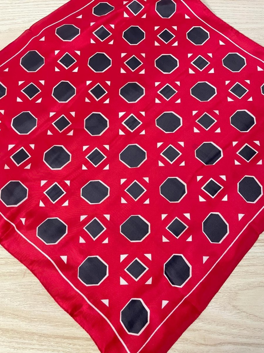 vintage geo shapes satin square scarf - good market thrift store