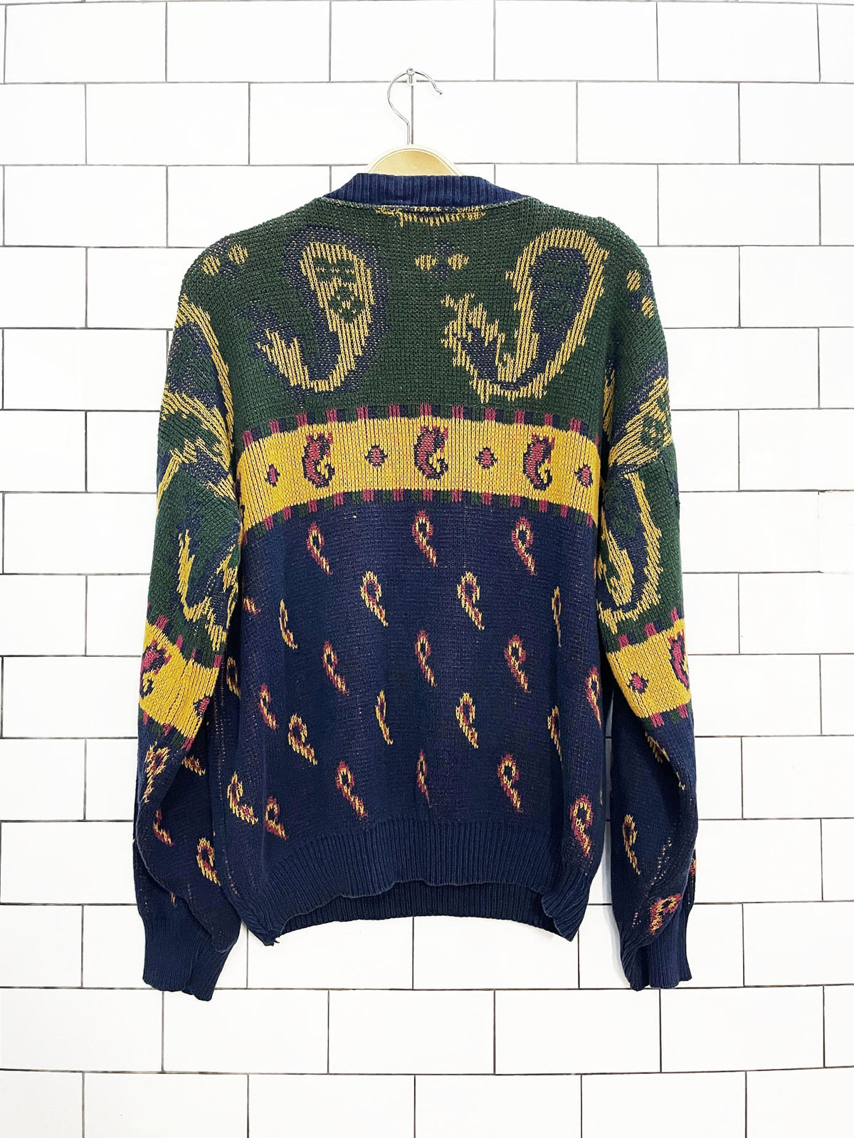 vintage 90s cabin creek paisley bandana soft knit sweater