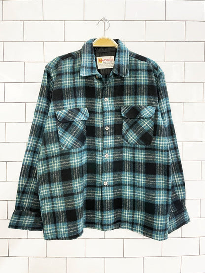 vintage 70s mac campbell wool - linen flannel shirt jacket - good market thrift store