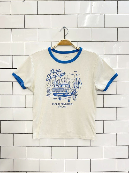 vinyl icon palm springs fitted ringer tee - good market thrift store