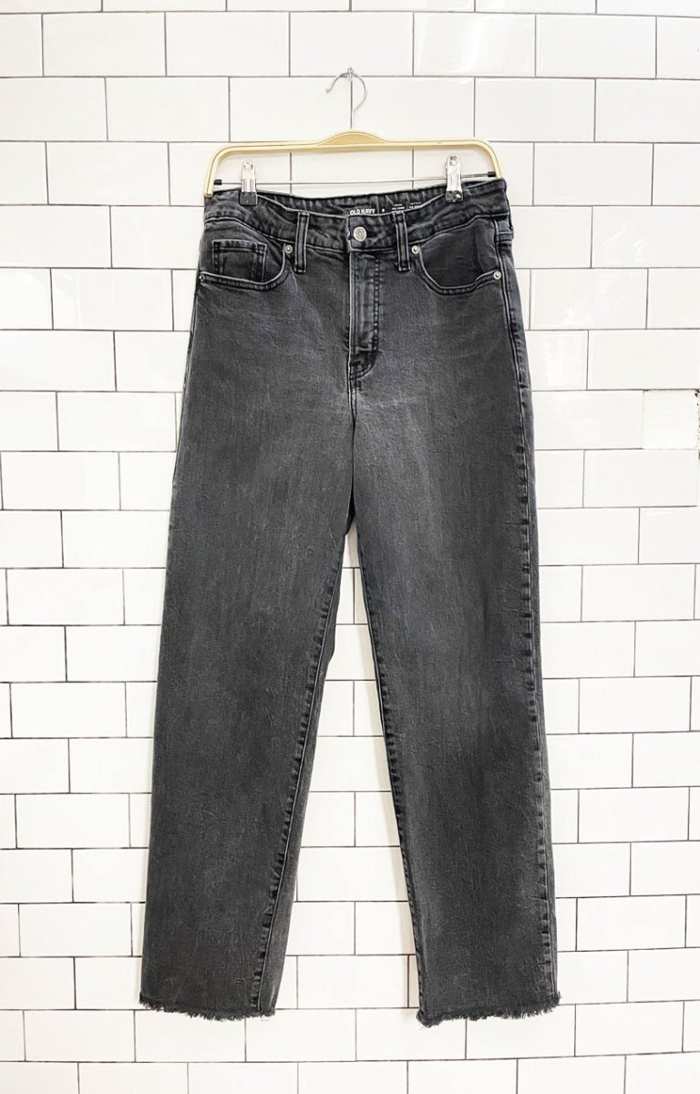 old navy high rise OG loose raw hem jeans - good market thrift store