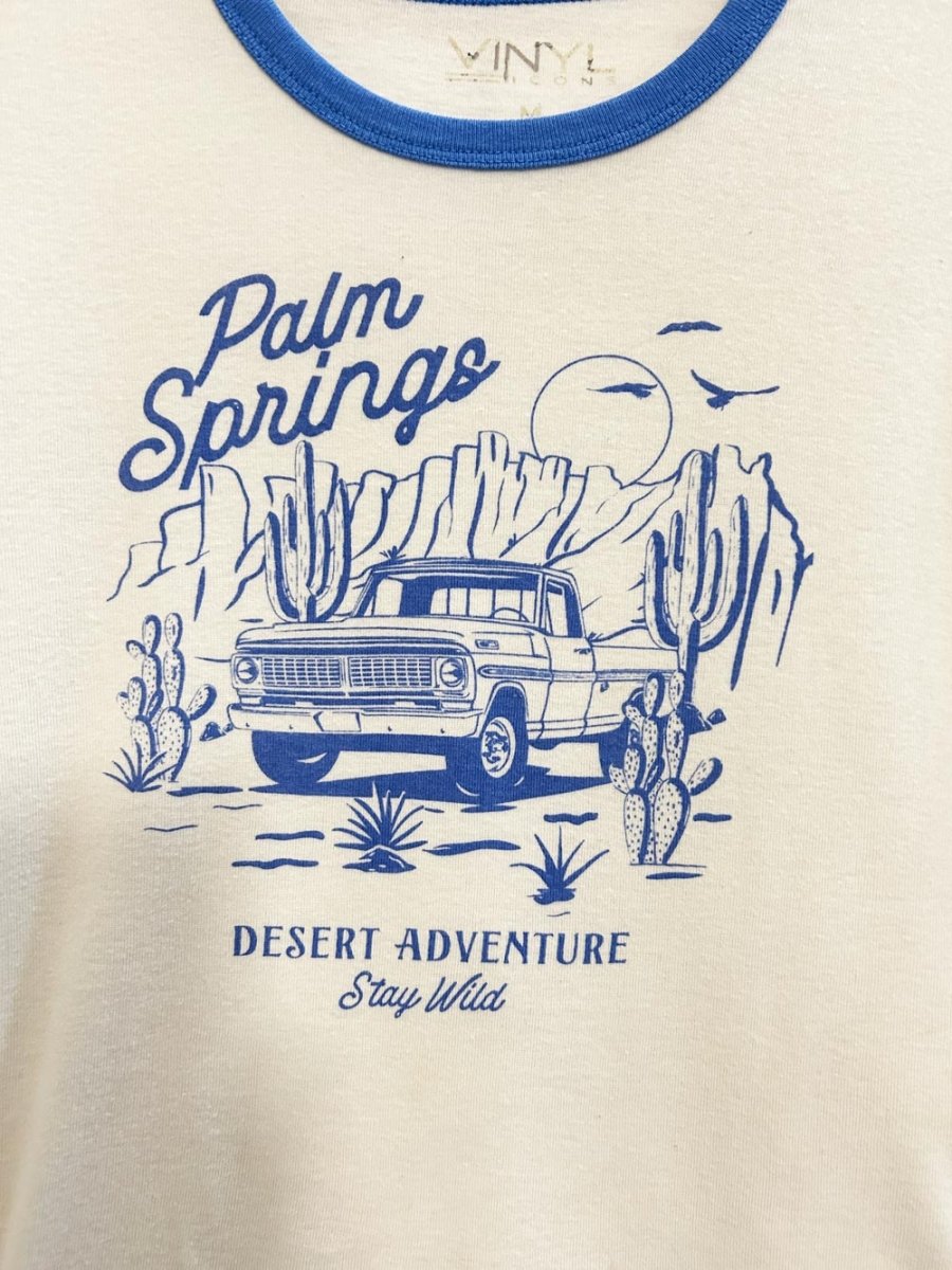 vinyl icon palm springs fitted ringer tee - good market thrift store