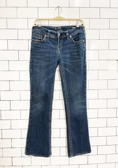 y2k silver aiko super stretch bootcut jeans - good market thrift store