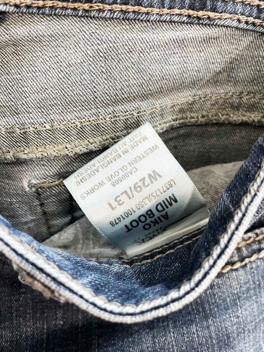 y2k silver aiko super stretch bootcut jeans - good market thrift store