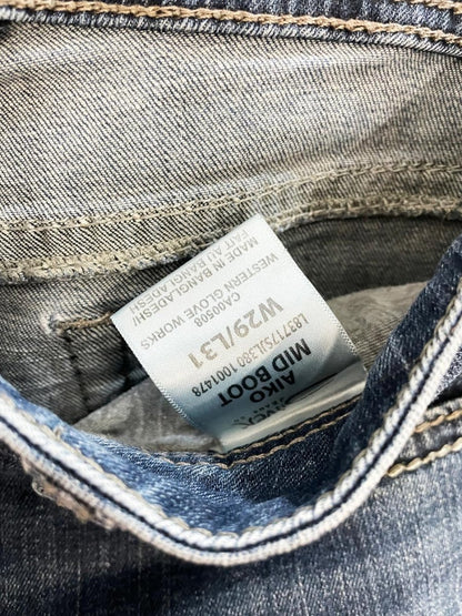y2k silver aiko super stretch bootcut jeans - good market thrift store