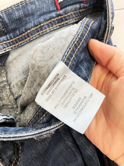 y2k silver aiko super stretch bootcut jeans - good market thrift store