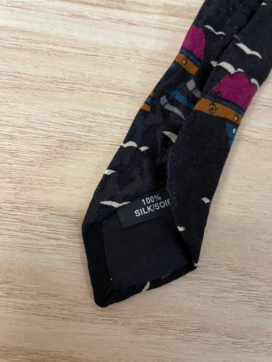 vintage pierre cardin paris boats silk tie - good market thrift store