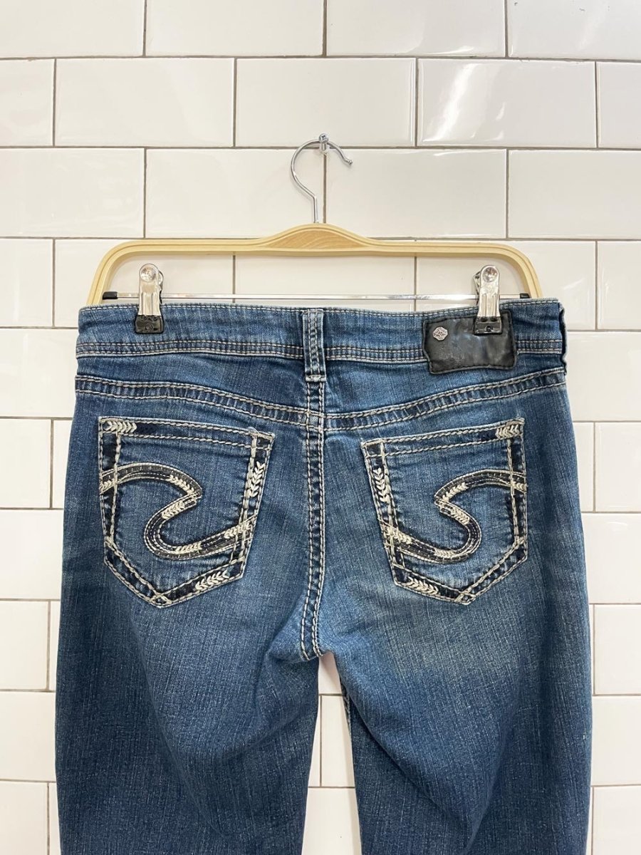 y2k silver aiko super stretch bootcut jeans - good market thrift store