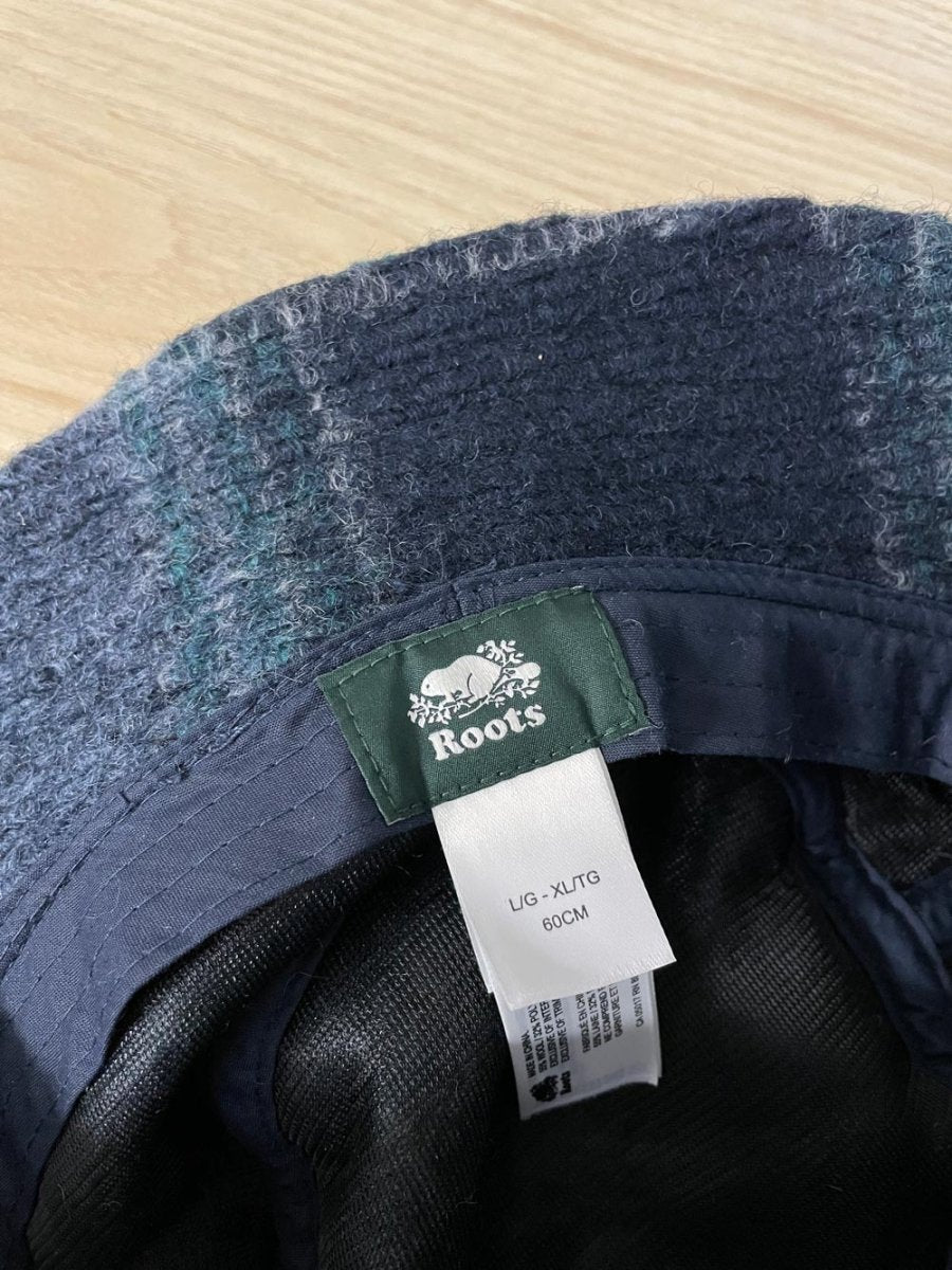 roots 2022 seymour wool - blend plaid bucket hat - good market thrift store