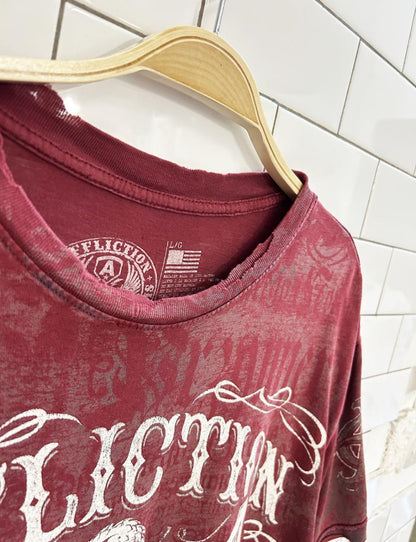 y2k affliction live fast ac distressed tee - good market thrift store