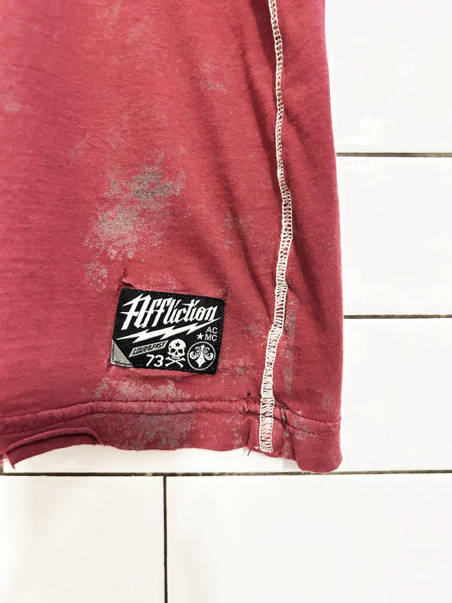 y2k affliction live fast ac distressed tee - good market thrift store