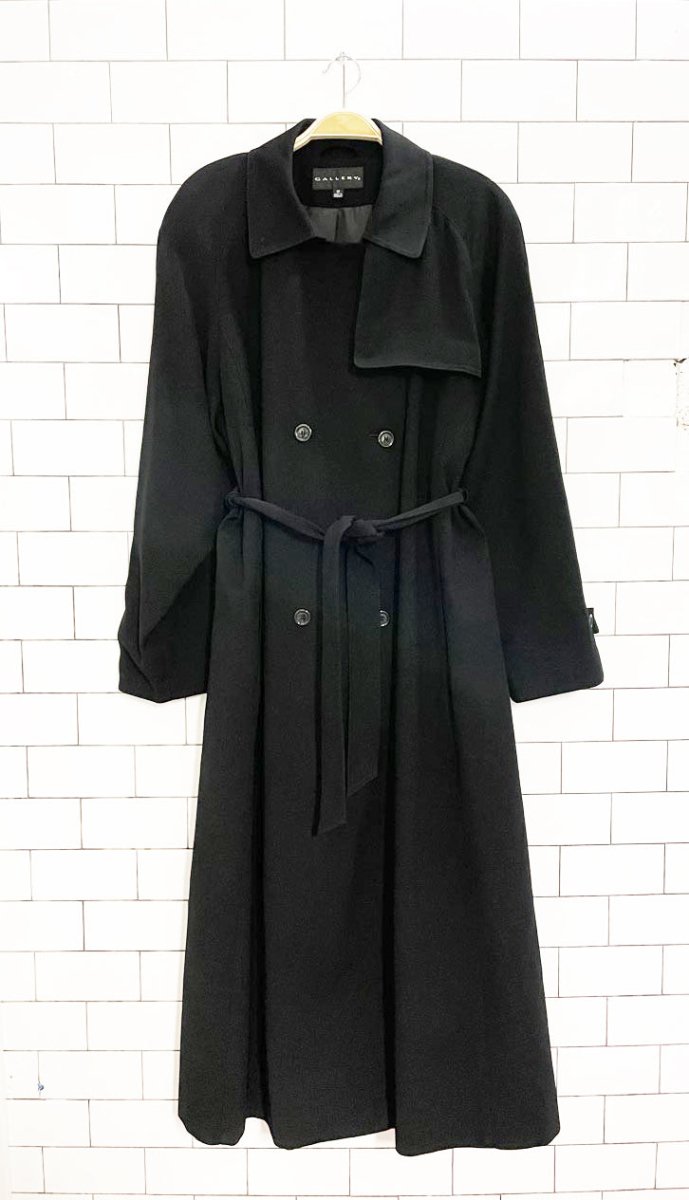 vintage 00s gallery minimal belted trench coat - good market thrift store