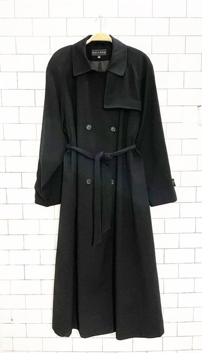 vintage 00s gallery minimal belted trench coat - good market thrift store