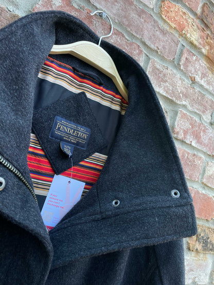 pendleton grey full zip wool coat