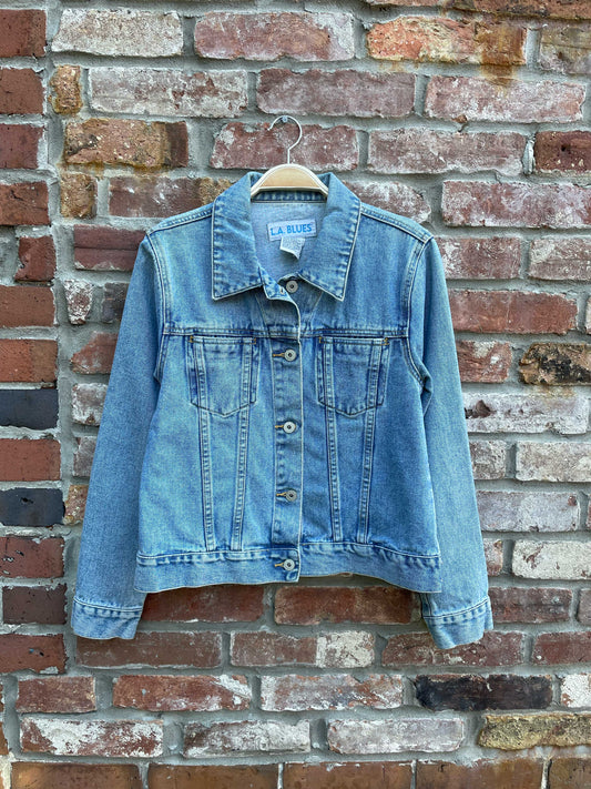 vintage la blues denim trucker jacket