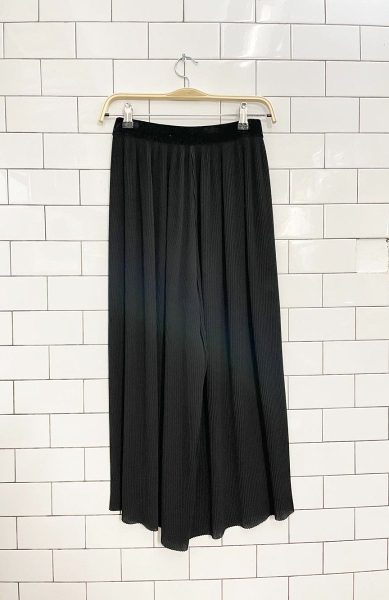zara crinkle chiffon wide leg crop palazzo pants - good market thrift store