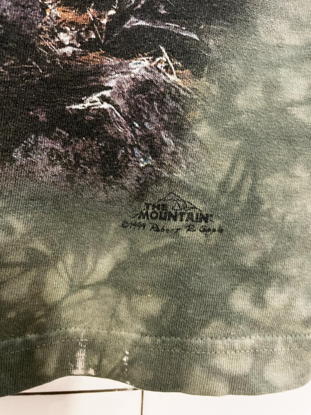 vintage 90s the mountains fall forest deer tie dye tee