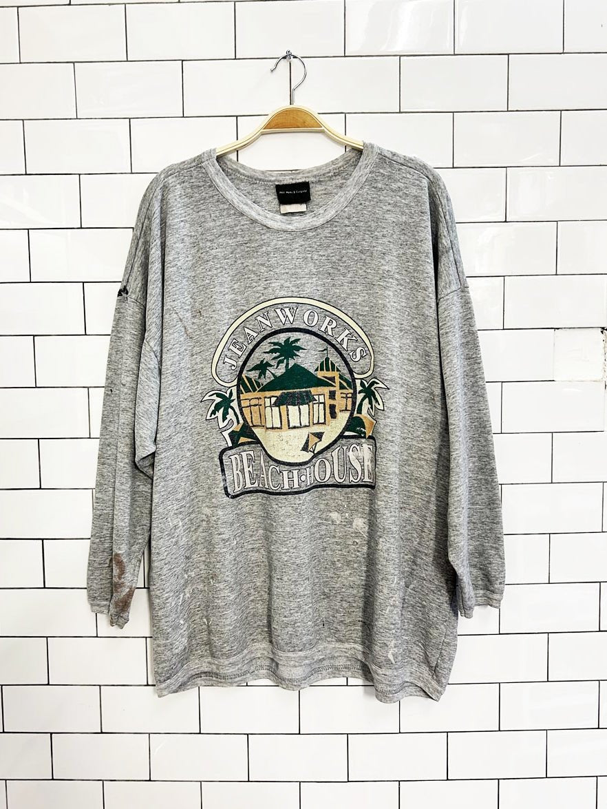 vintage 90s jean works crewneck sweatshirt - good market thrift store