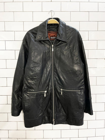 vintage 00s danier butter leather minimal zip jacket | zip out liner - good market thrift store