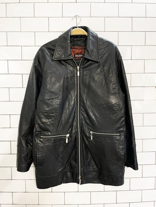 vintage 00s danier butter leather minimal zip jacket | zip out liner - good market thrift store