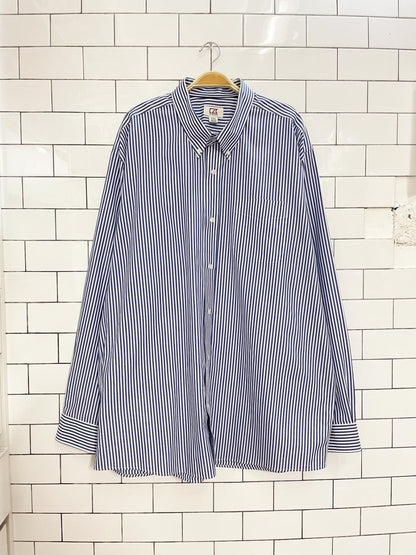cutter & buck oversized menswear blue stripe shirt - good market thrift store