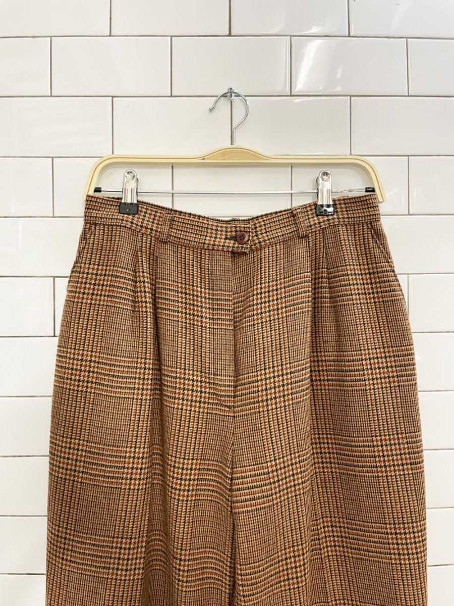 vintage oui petites wool - blend houndstooth trouser - good market thrift store