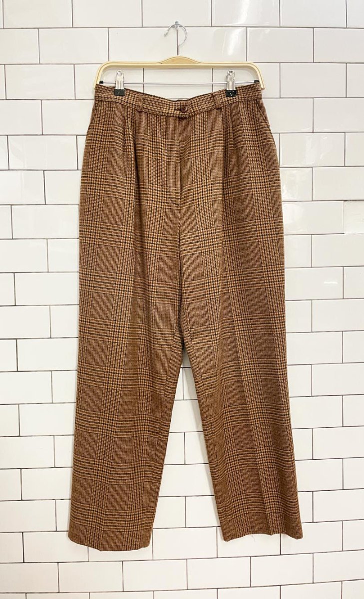 vintage oui petites wool - blend houndstooth trouser - good market thrift store