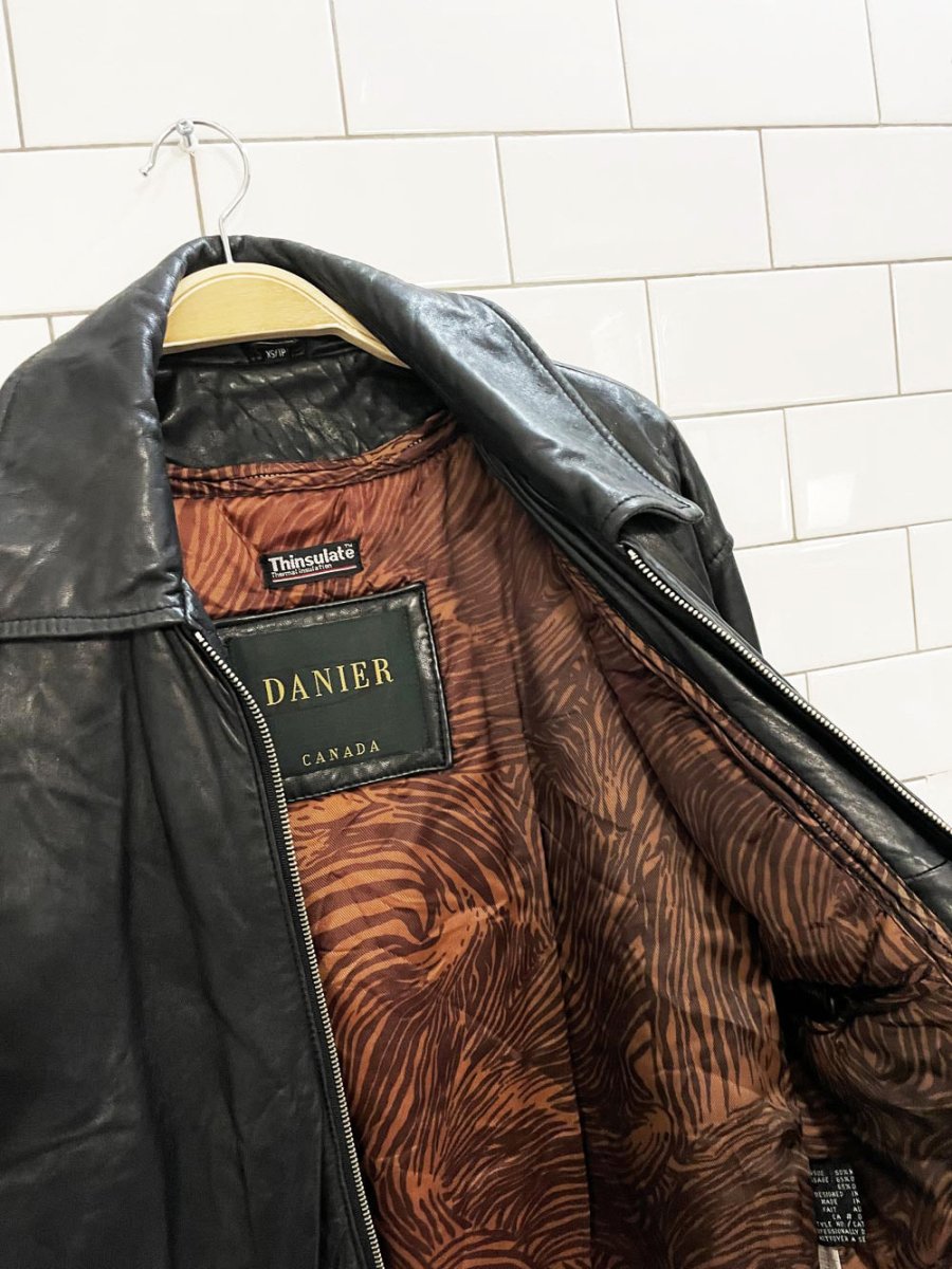 vintage 00s danier butter leather minimal zip jacket | zip out liner - good market thrift store