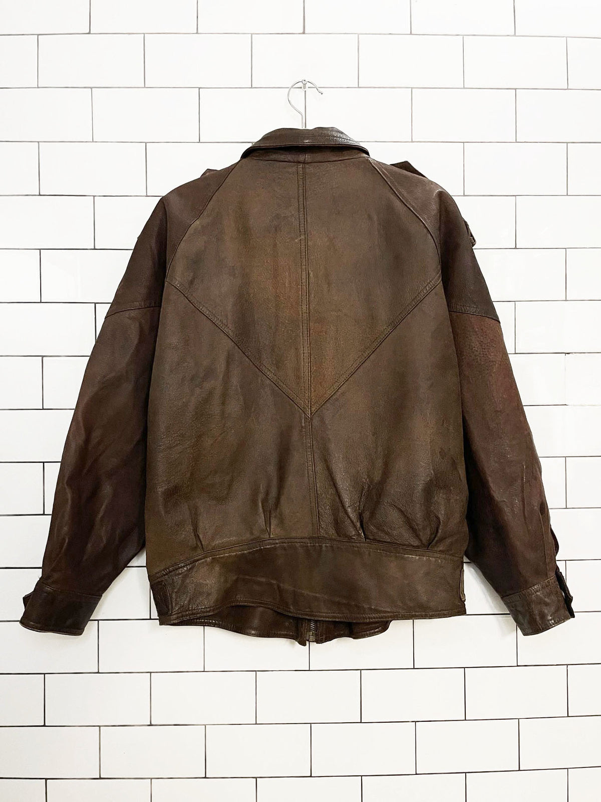 vintage 90s linea privata soft leather oversized belted bomber jacket