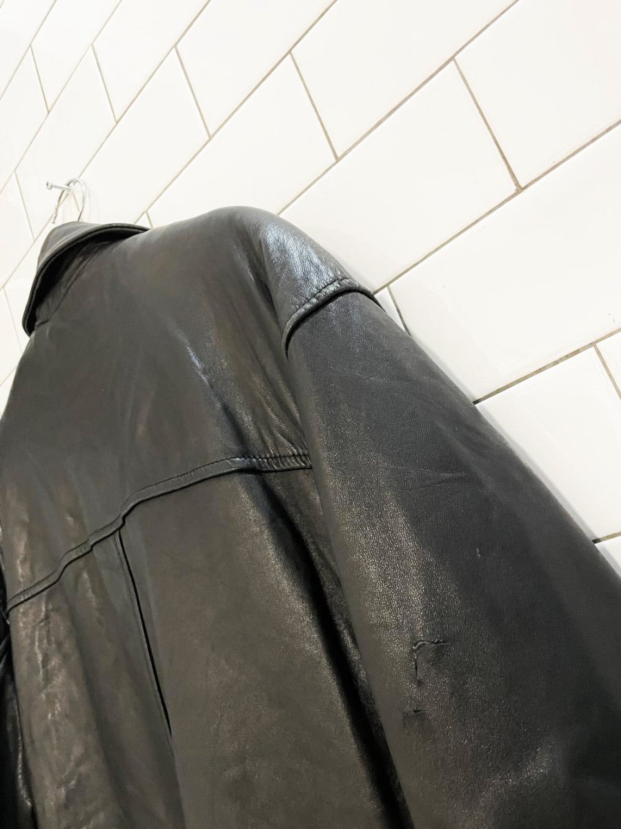 vintage 00s danier butter leather minimal zip jacket | zip out liner - good market thrift store